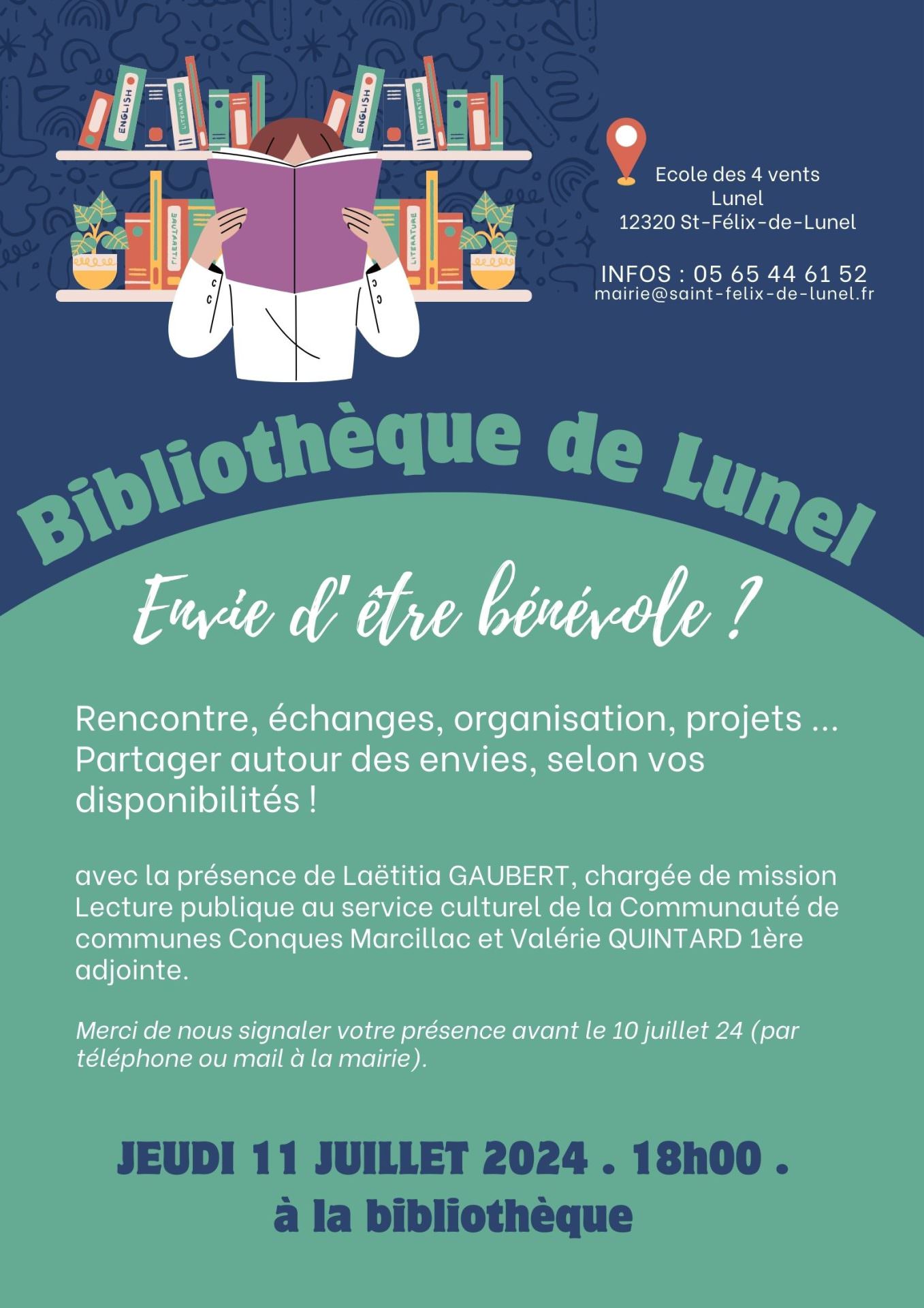 Lire la suite à propos de l’article Rencontre autour du bénévolat à la bibliothèque de Lunel à la rentrée !